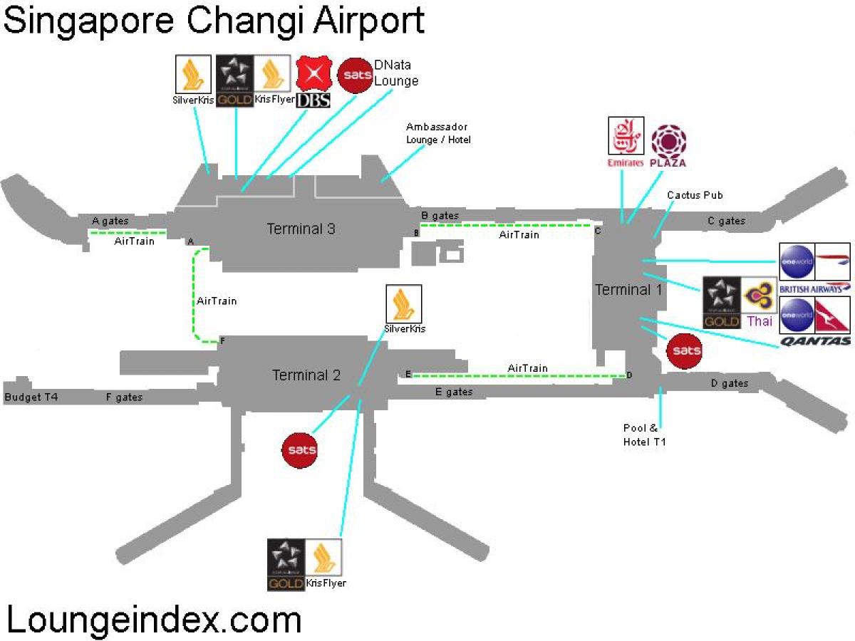 Karte von Flughafen Singapur