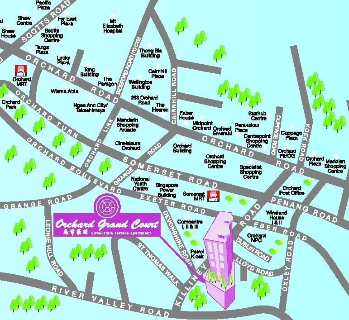 orchard road, Singapur Karte