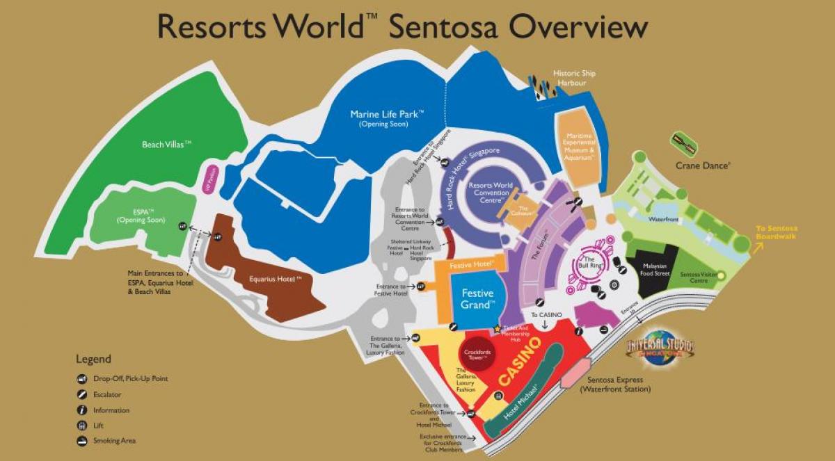 Resorts World Sentosa Karte anzeigen