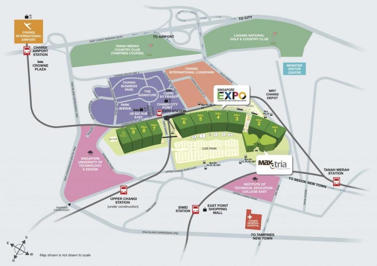 Karte von Singapore expo