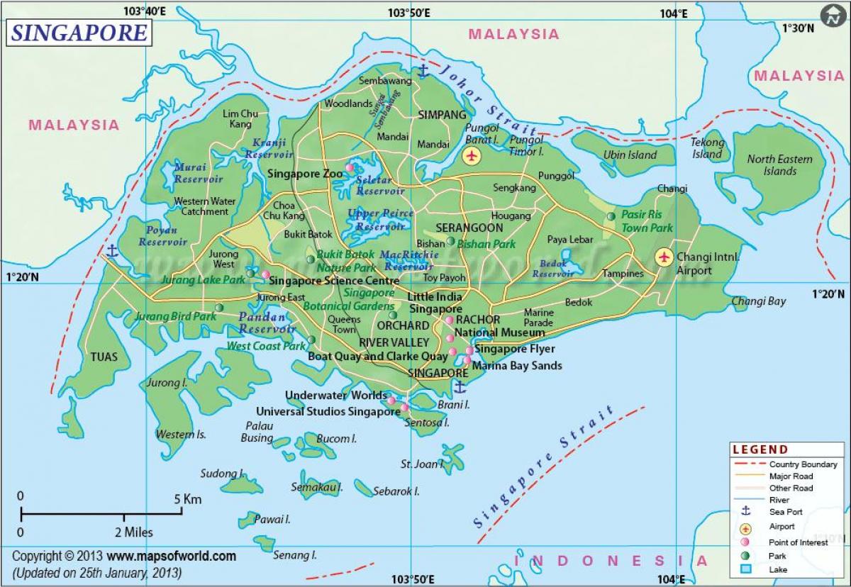 Singapur Lage auf der Karte anzeigen