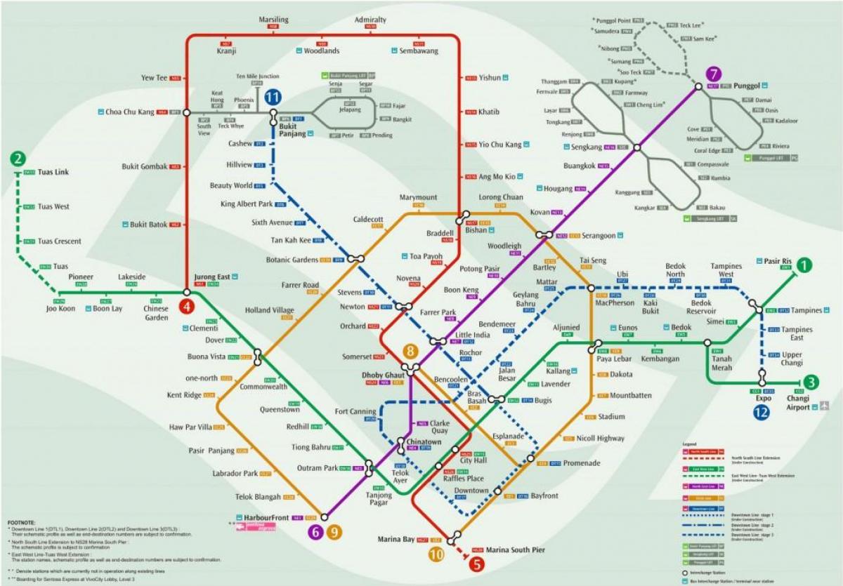 Karte von Singapur-Bahn