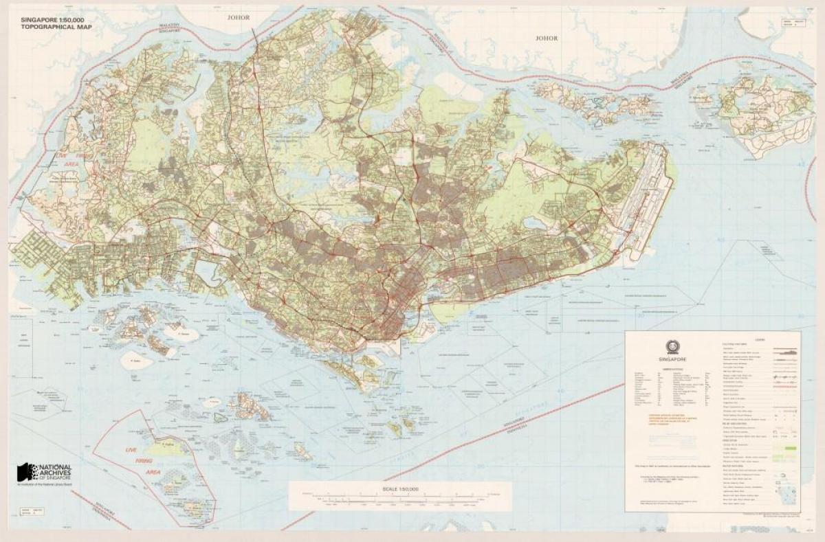 Karte von Singapur-topographische