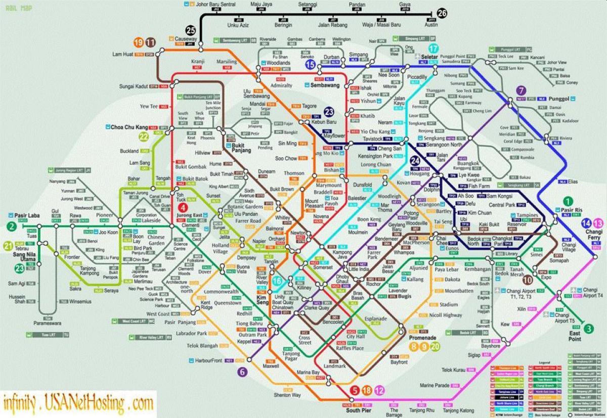 Karte von Singapur-transport
