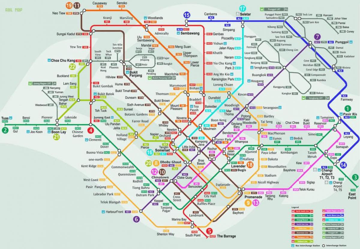 smrt in Singapur Karte