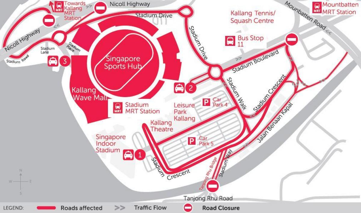 Karte von Singapur sports hub