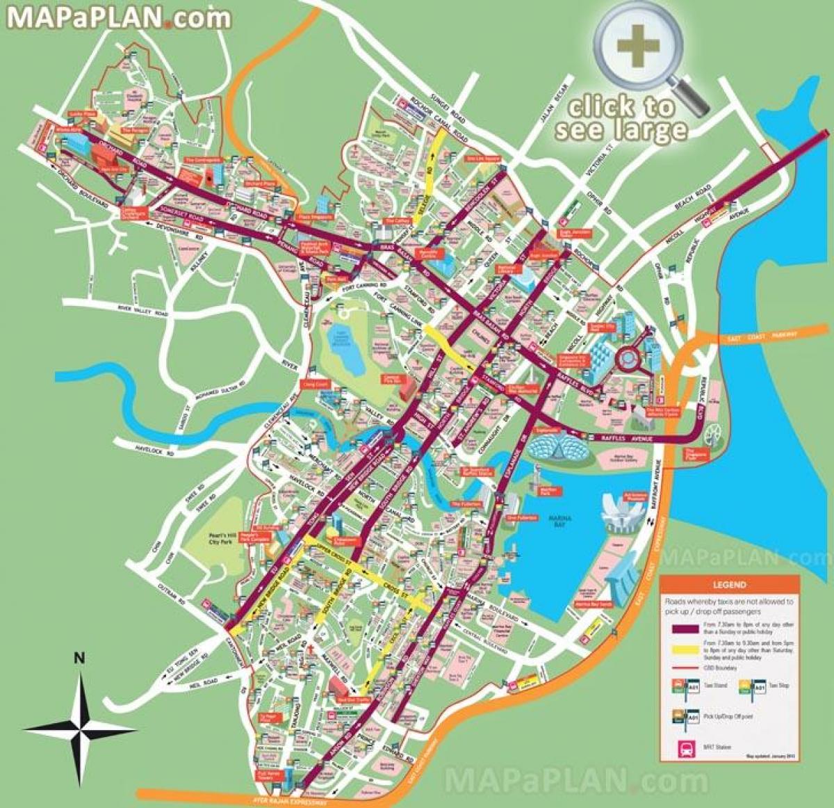 Straßenkarte von Singapur