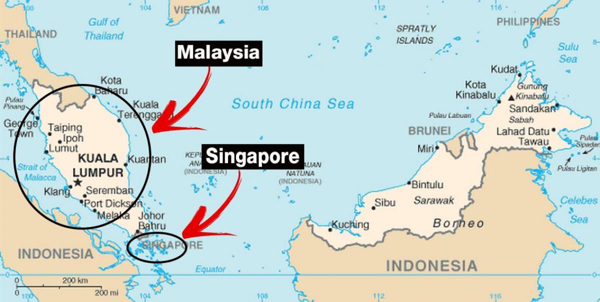 Singapur Weltkarte