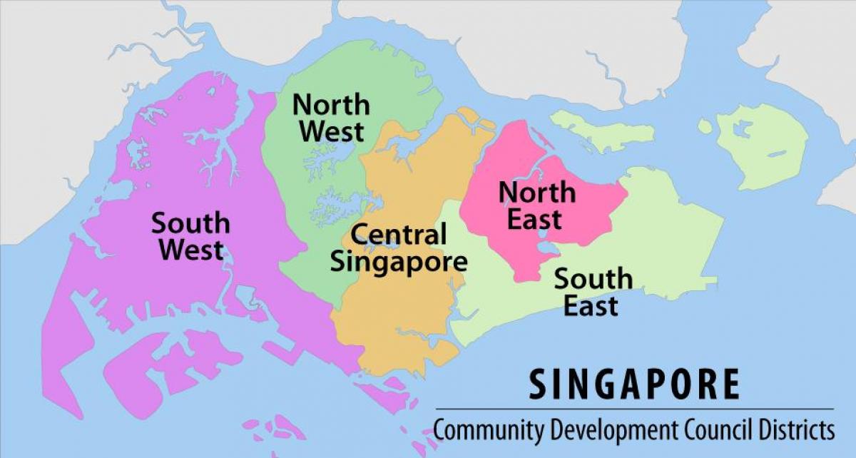 Karte von Singapur-region
