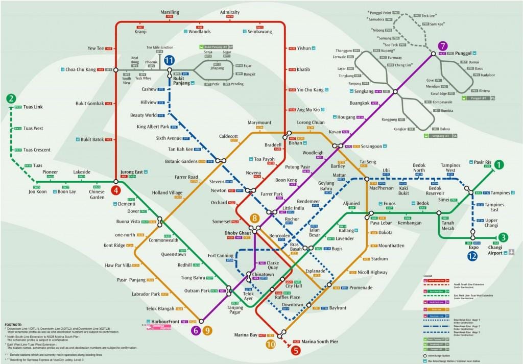 U-Bahn-Karte, Singapur