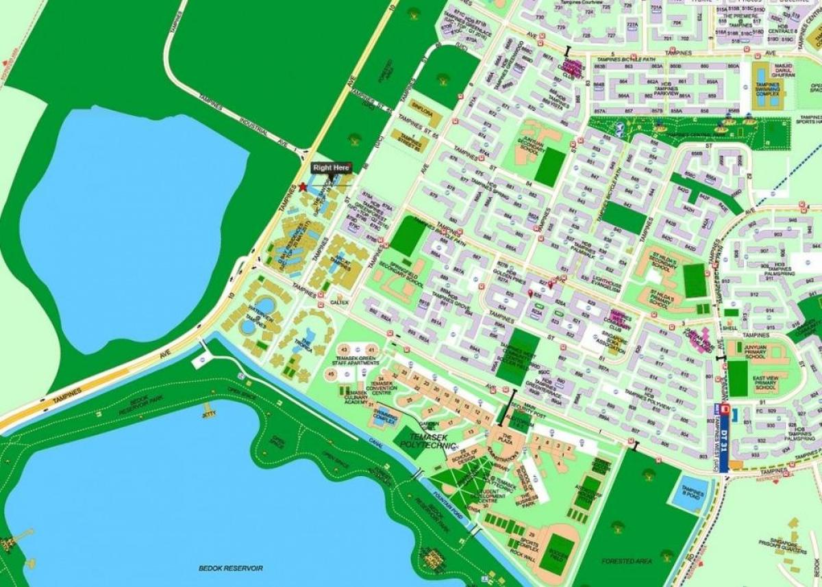 Karte von tampines Singapore