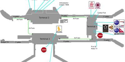 Karte von Flughafen Singapur