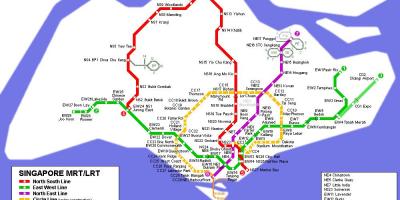 Die Mrt-station in Singapur Karte