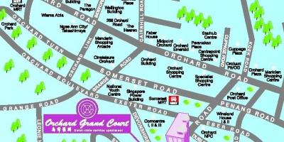 Orchard road, Singapur Karte