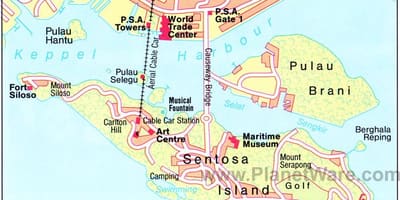 Karte der Sehenswürdigkeiten in Singapur