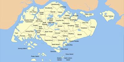 Karte von Singapur Land