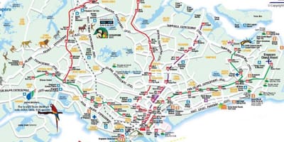 Straßenkarte von Singapur